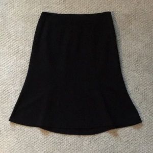 Ann Taylor Black Knee Length Flowy Dress Skirt